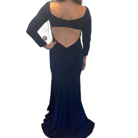 Formal/Prom/Mardi Gras/Military Ball La Femme Blue Maxi Gown, size 10 - Picture 4 of 9